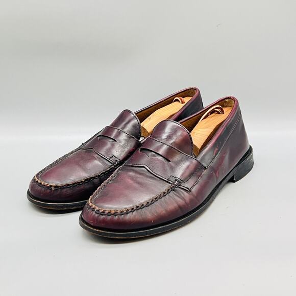 Bass Shoes Men 10 Red Leather Weejuns Wilton Slip On Penny Loafers Comfort